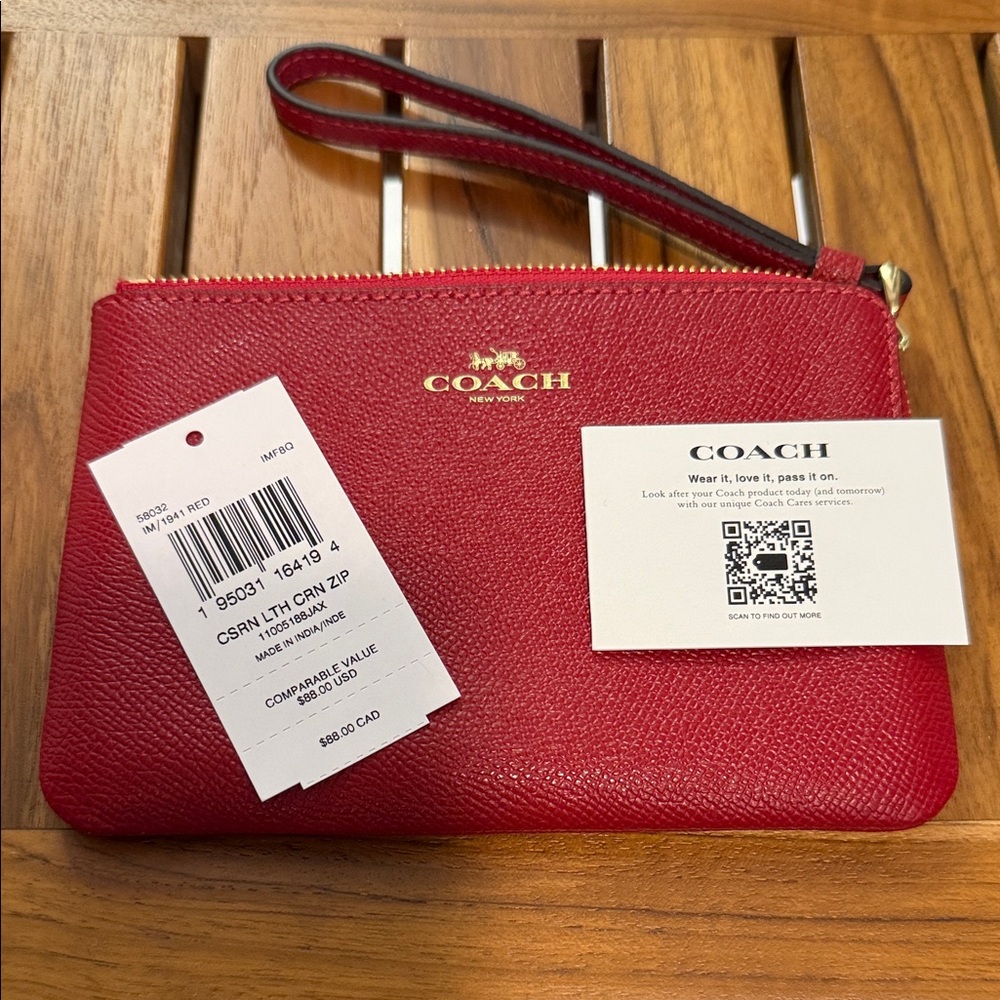 Coach Scarlet Leather Pouch
